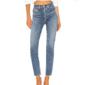 AGOLDE Riley High Rise Straight Crop Jeans